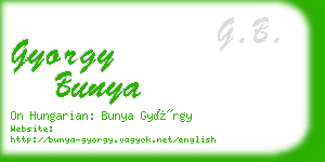 gyorgy bunya business card